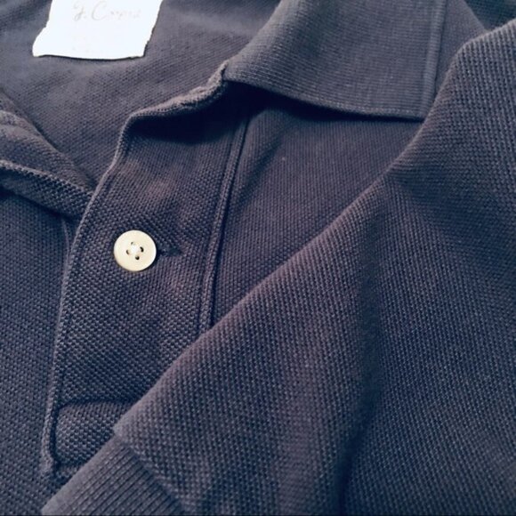 J. Crew Factory Polo Shirt Navy Blue Pique Two Button Men's size Large - Picture 7 of 8